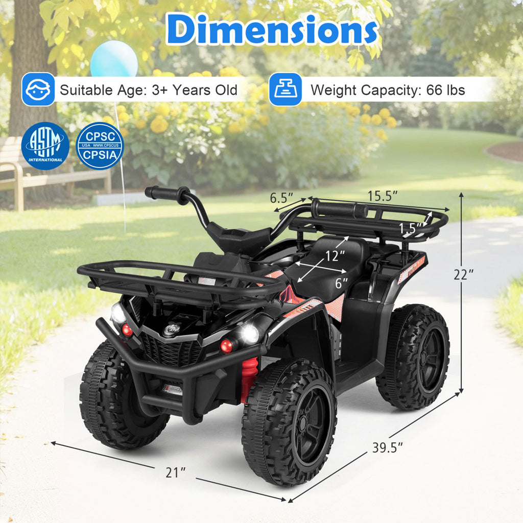 24V Kids Electric Ride-On ATV with LED Headlights