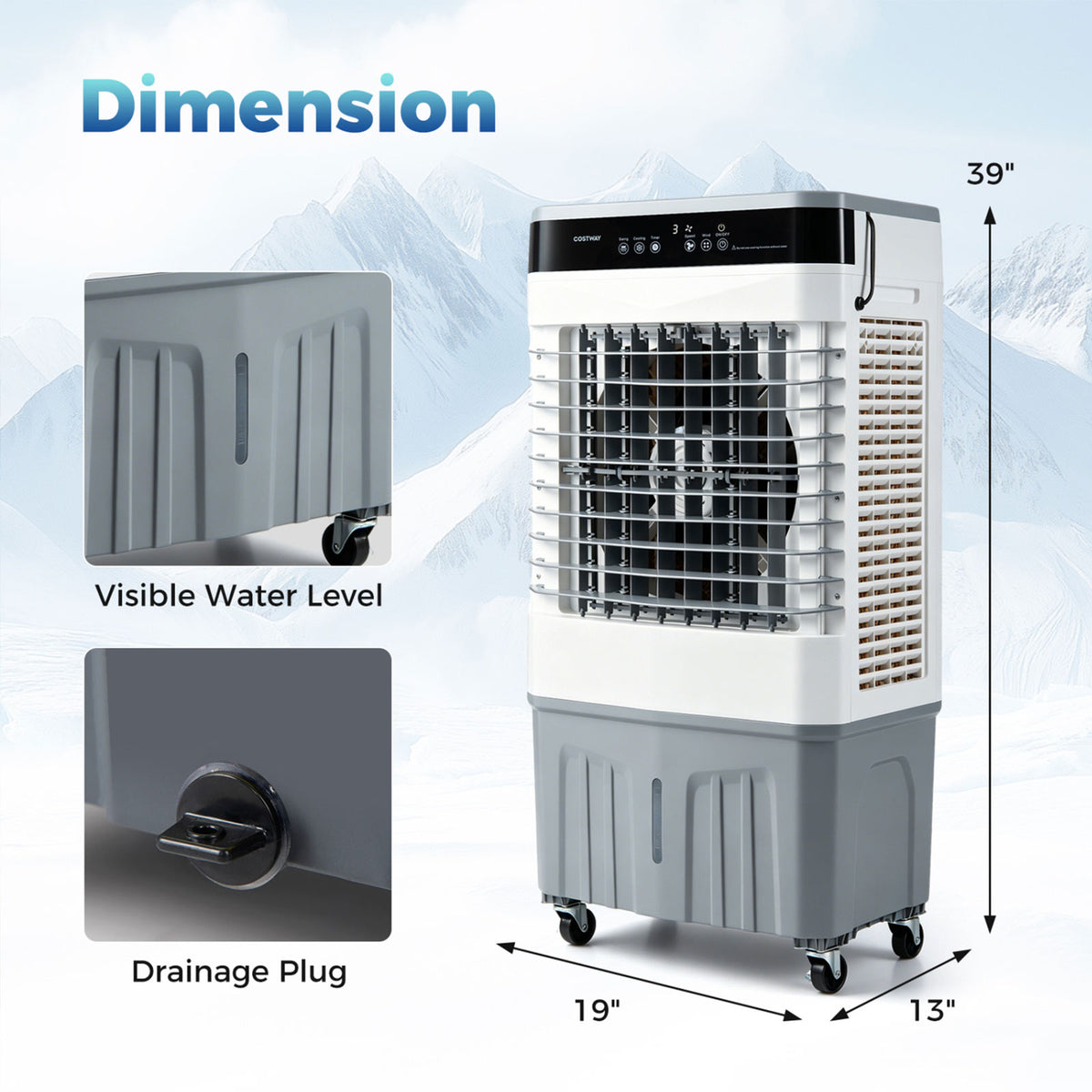 2100 CFM Portable Evaporative Air Cooler with Remote