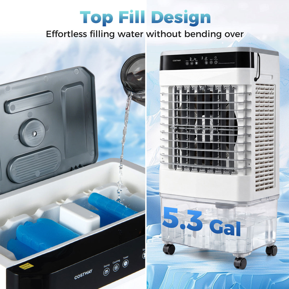 2100 CFM Portable Evaporative Air Cooler with Remote