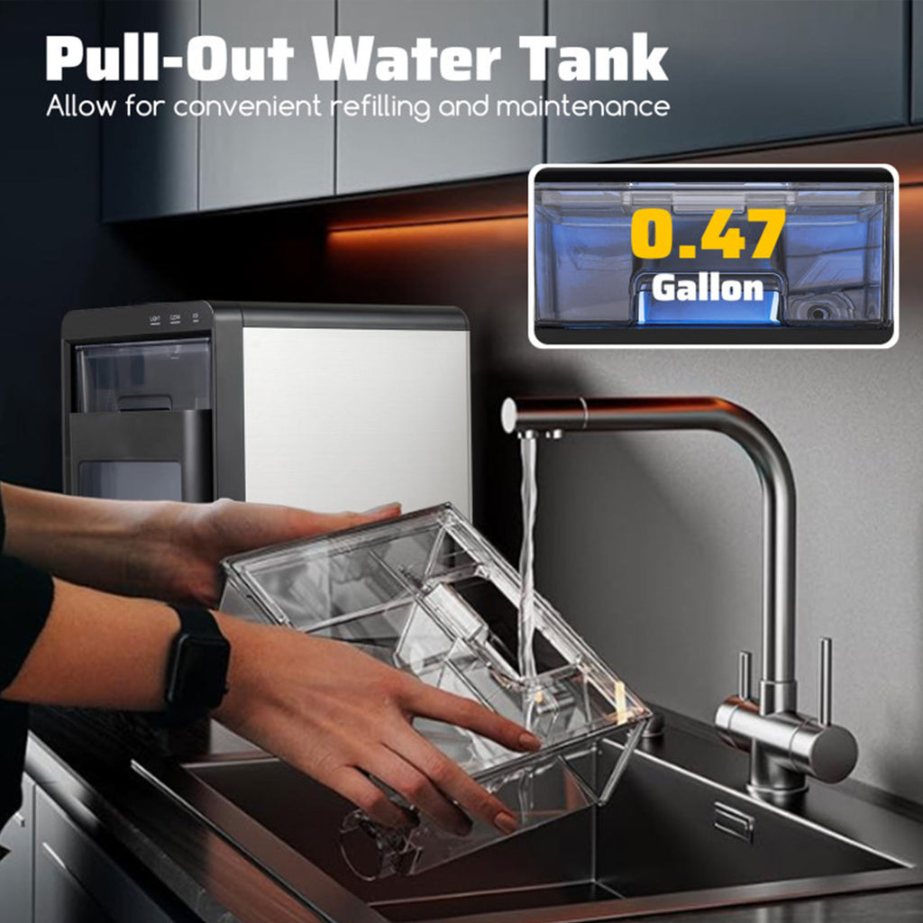 44 lbs/Day Countertop Nugget Ice Maker Soft Chewable Pellet Ice