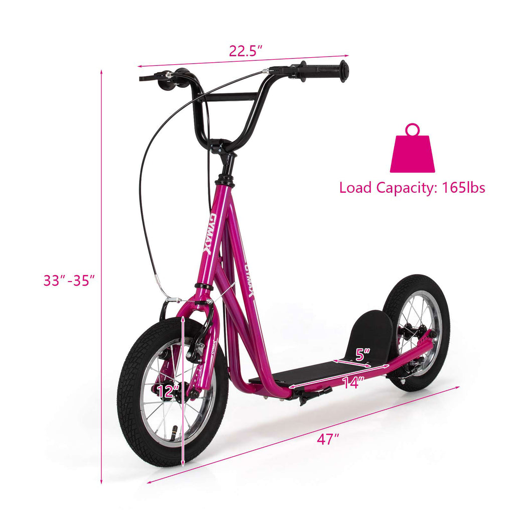 12-Inch Kids Kick Scooter with Air-Filled Tires