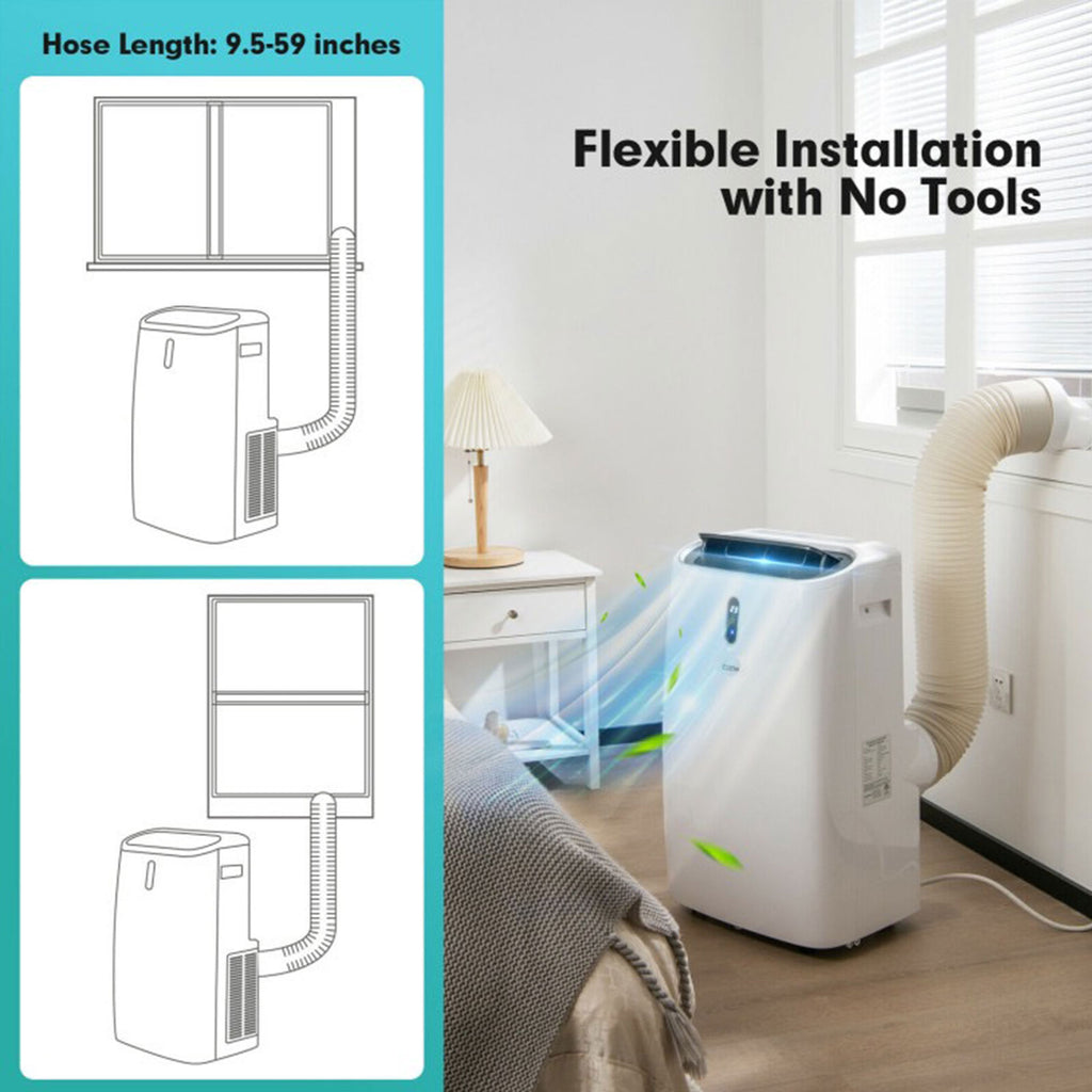 12,000 BTU Portable Air Conditioner with Heat & WiFi