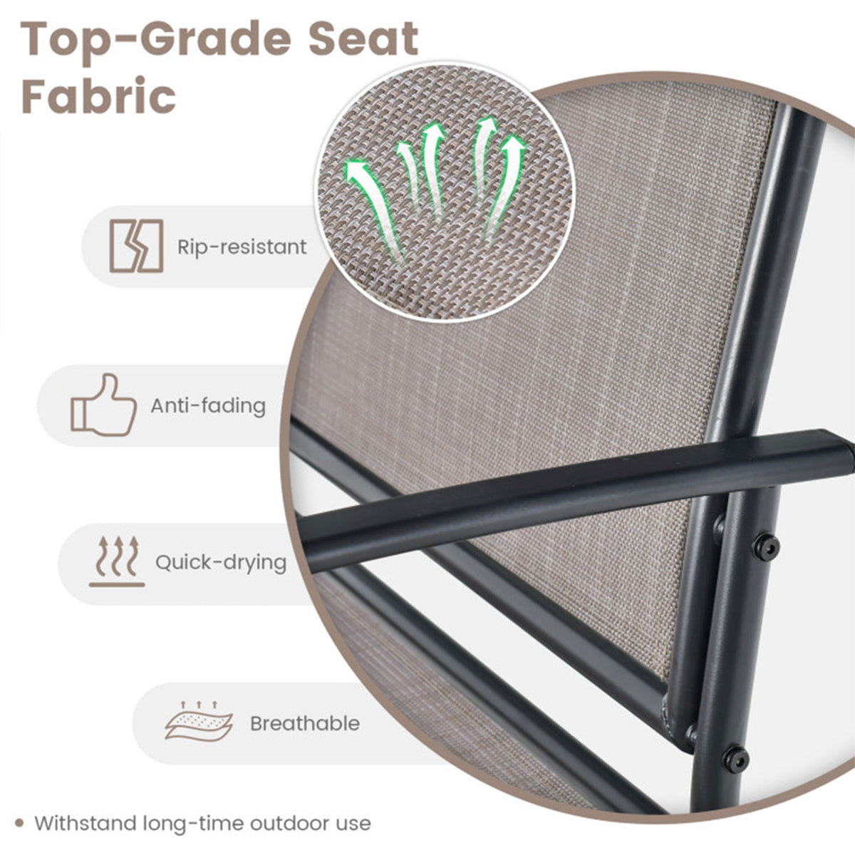 2-Piece Outdoor Glider Loveseat Set with Tempered Glass Table