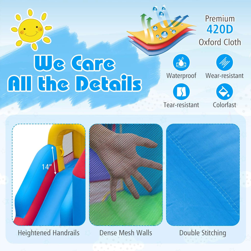 4-in-1 Kids Inflatable Bounce House with Slide