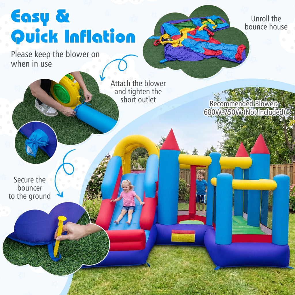 4-in-1 Inflatable Bounce Castle without Blower