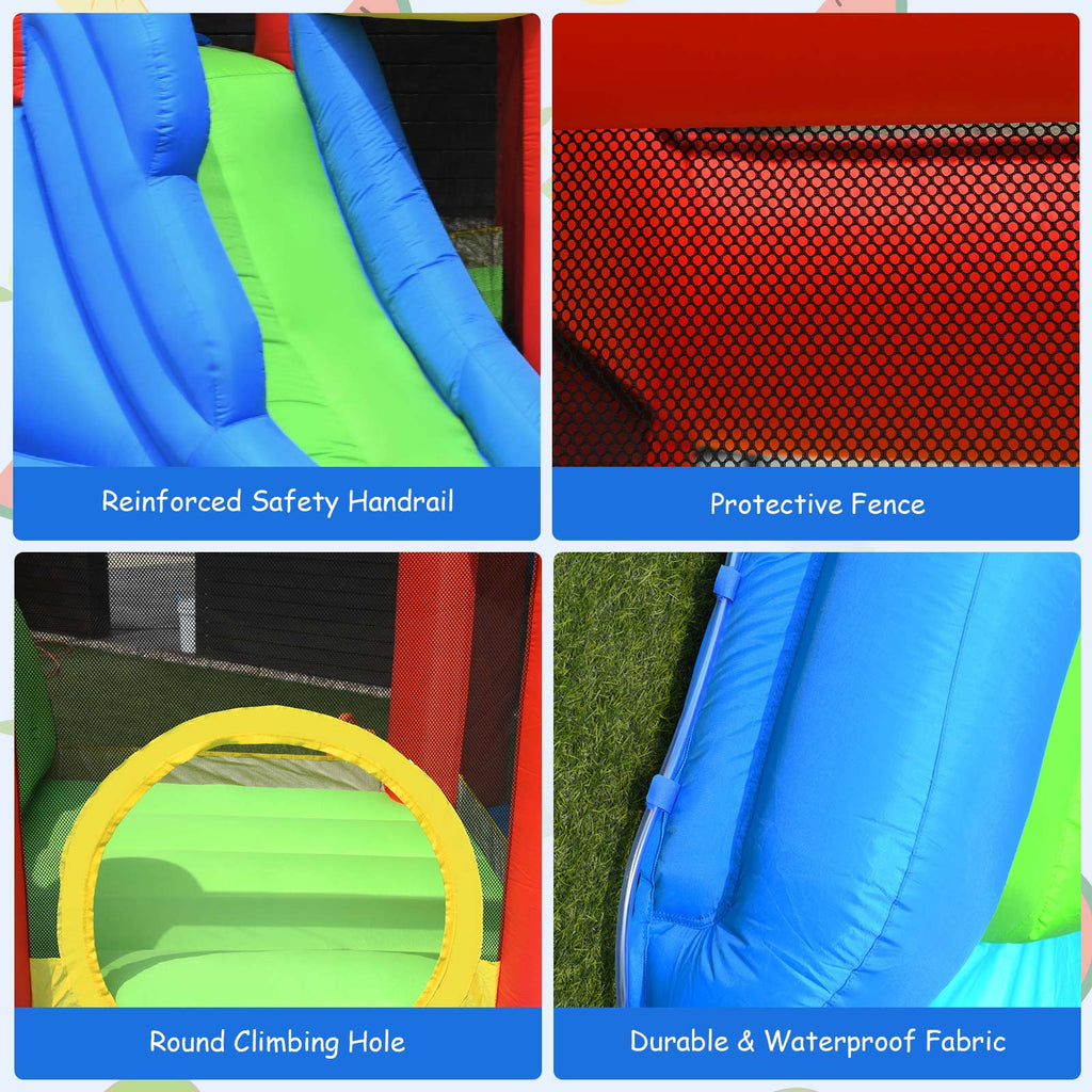 Kids Inflatable Water Bounce House with Slide & Splash Pool