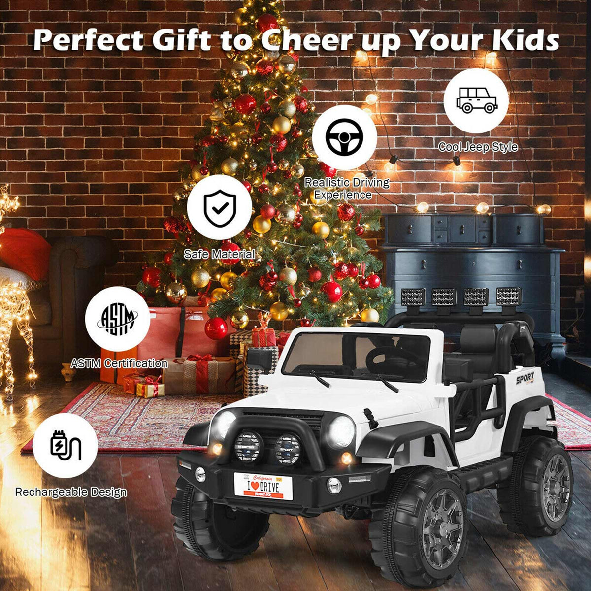 12V 2-Seater Kids Ride-On Truck with Remote Control