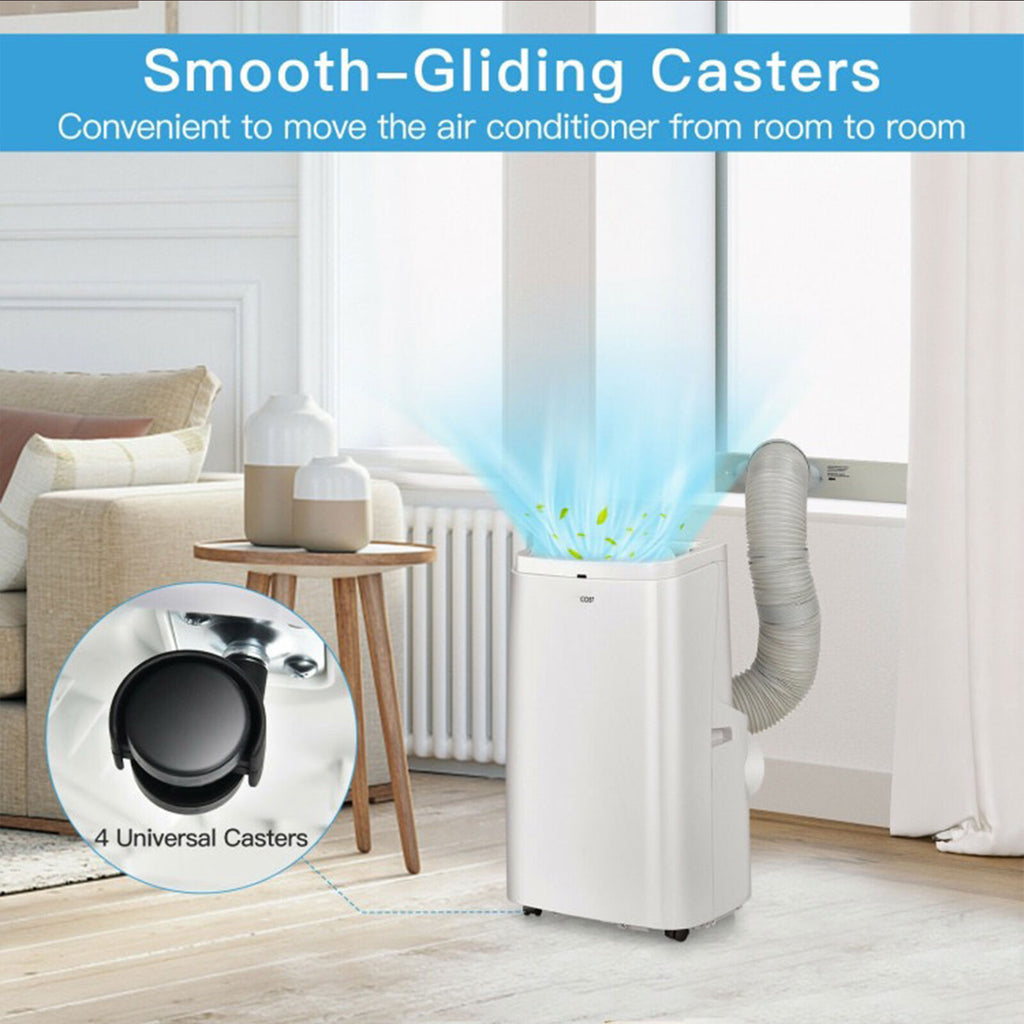 9,000 BTU ASHRAE 3-in-1 Portable Air Conditioner with Remote Control & Dehumidifier