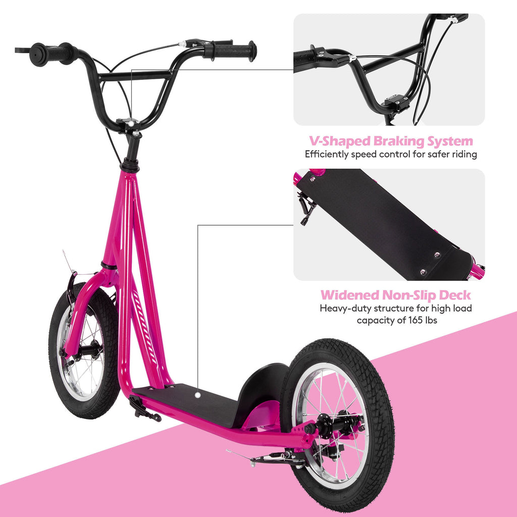 12-Inch Kids Kick Scooter with Air-Filled Tires