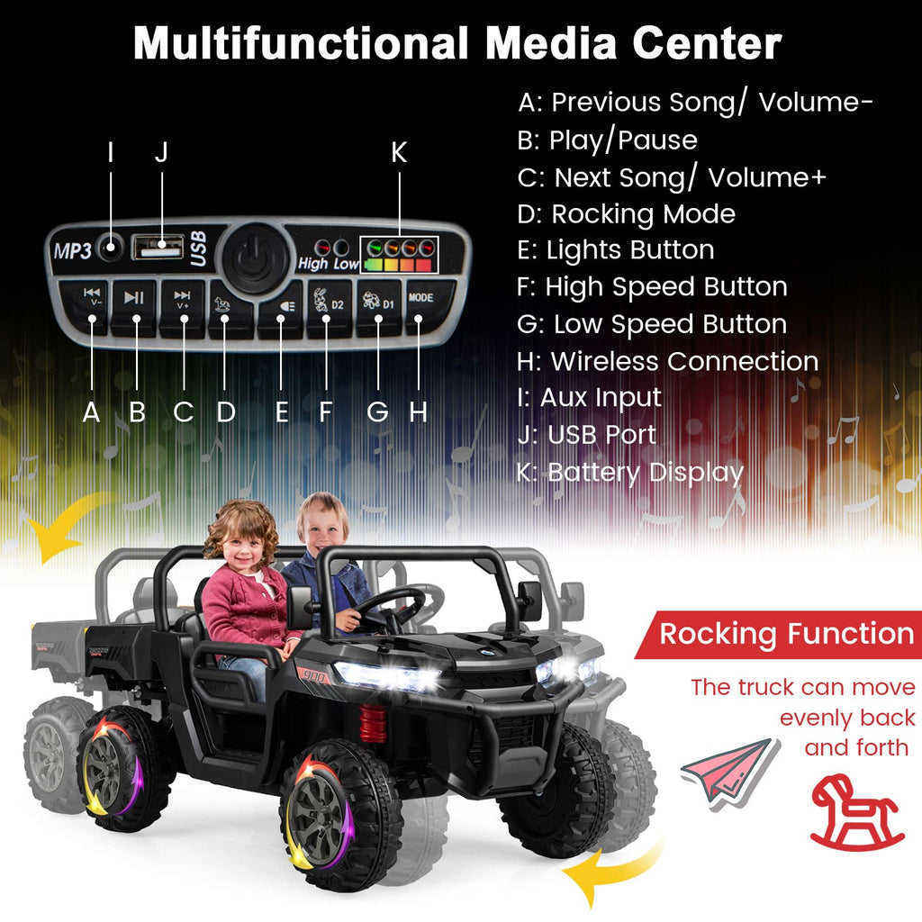 12V 2-Seater Kids Ride-On Dump Truck with Power Dump Bed