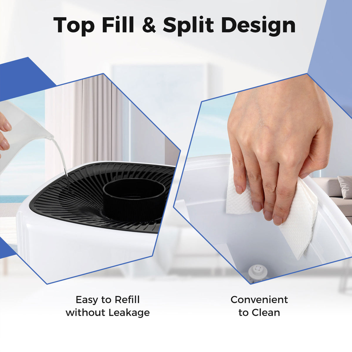 5.5 Gallon Large Room Humidifier with Remote Control & 360° Mist