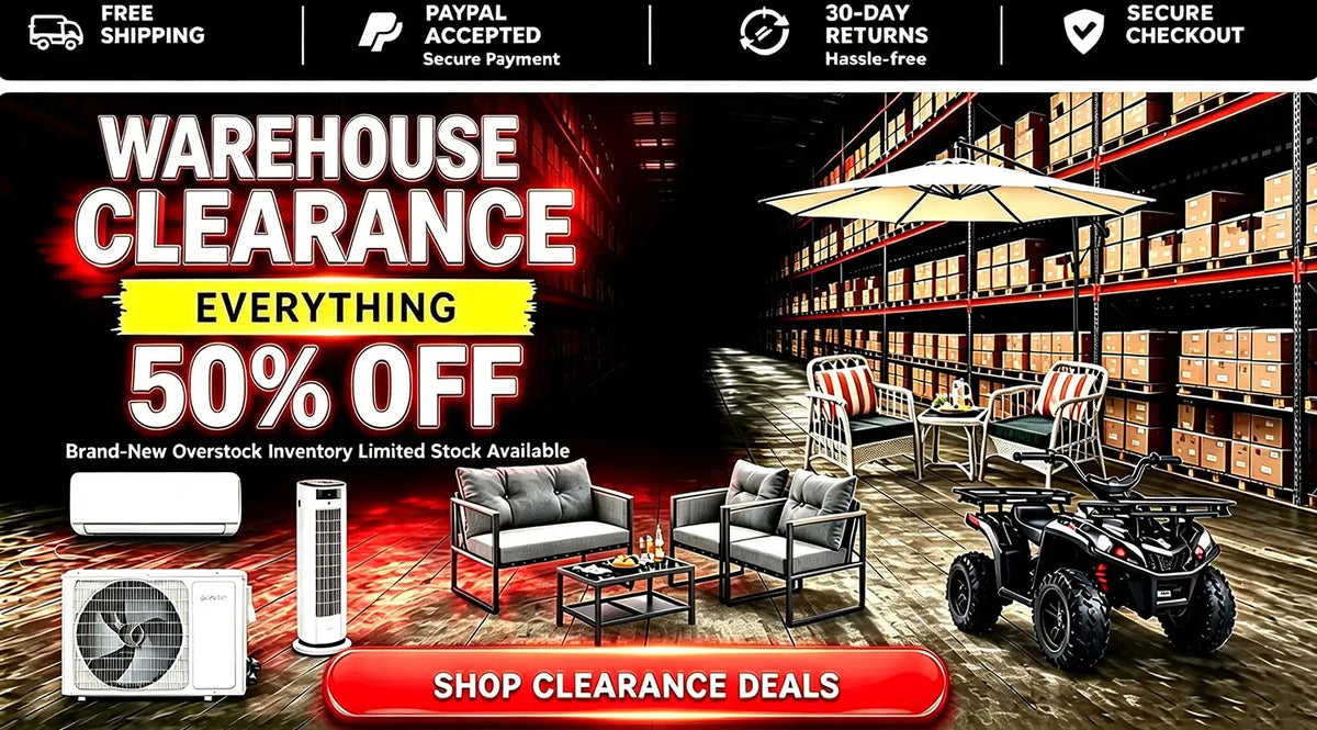 WareClear factory liquidation sale – all new items 50% off or more
