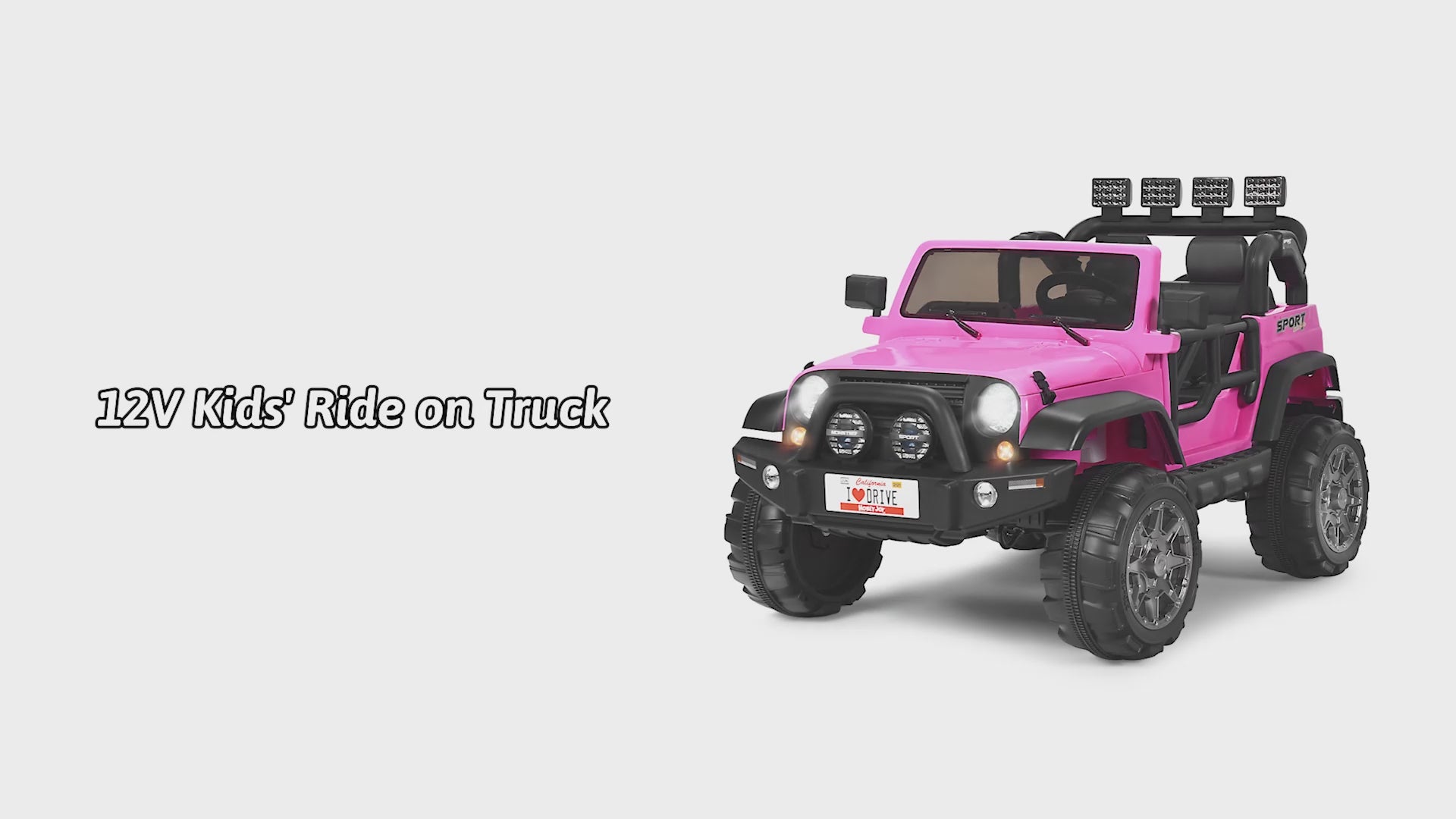 12V 2-Seater Ride on Car Truck with Remote Control and Storage Room
