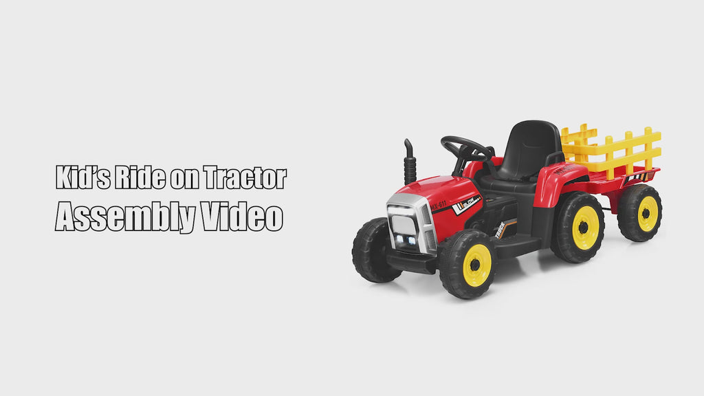 12V Ride on Tractor with 3-Gear-Shift Ground Loader for Kids 3+ Years Old